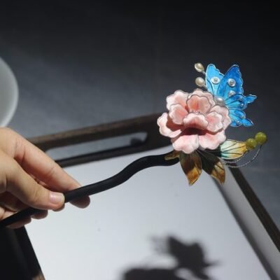 Chinese velvet flower hair accessories design hair Stick ancient style - 图片 7