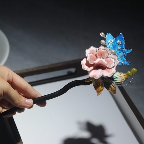 Chinese velvet flower hair accessories design hair Stick ancient style - 图片 7