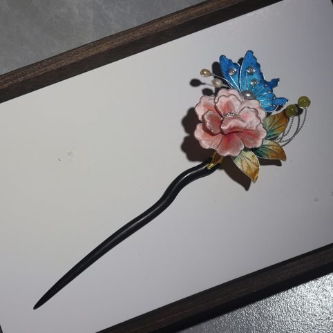 Chinese velvet flower hair accessories design hair Stick ancient style - 图片 2