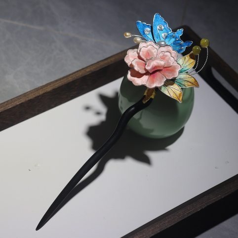 Chinese velvet flower hair accessories design hair Stick ancient style - 图片 4