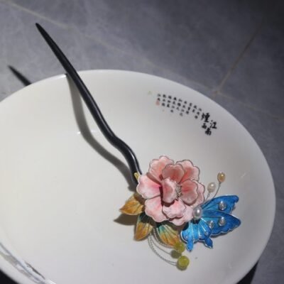 Chinese velvet flower hair accessories design hair Stick ancient style - 图片 3