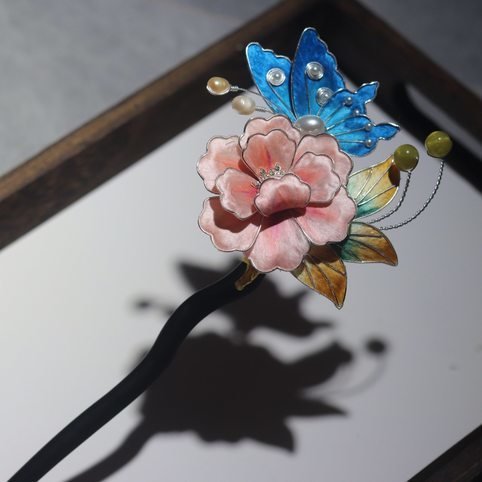 Chinese velvet flower hair accessories design hair Stick ancient style - 图片 6