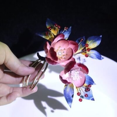 Silk velvet flower headdress,hairpin, best gift for girlfriend